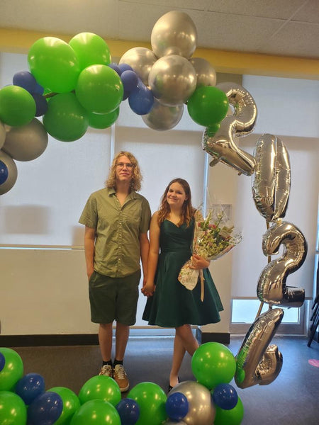 Queen's Colours, red, yellow blue Graduation Bouquet