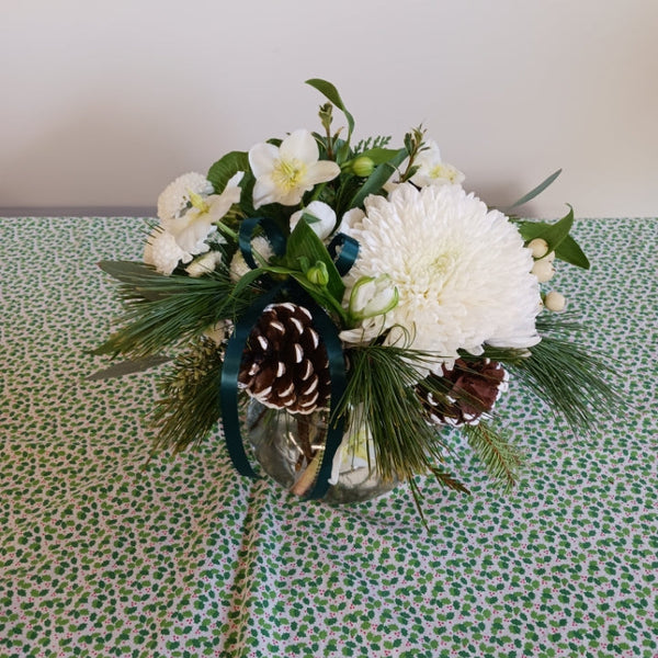 Simple White and Green Posey arrangement