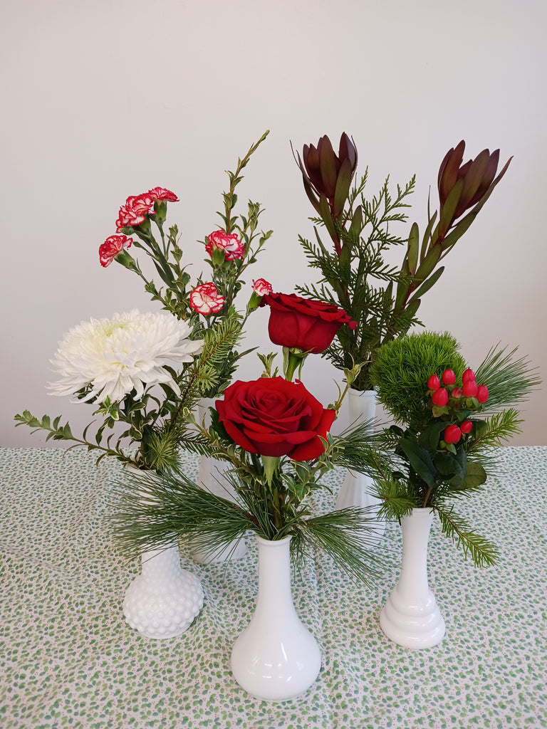 Antique Milk Glass Bud Vase Festive Collection