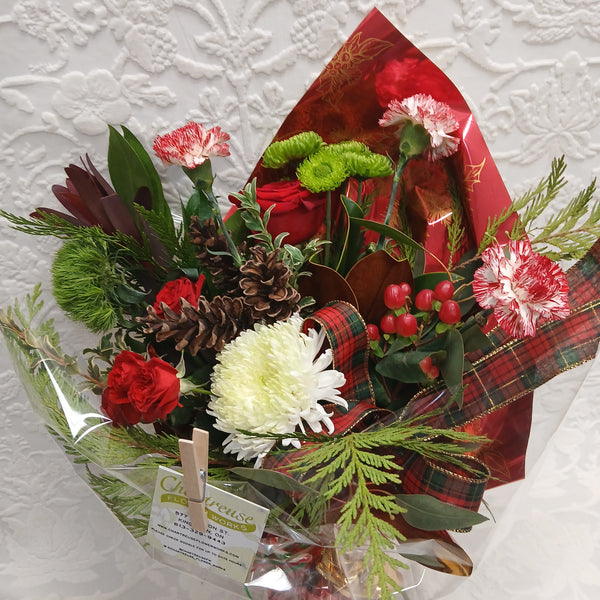 Candy Cane Lane Hand Tied Bouquet
