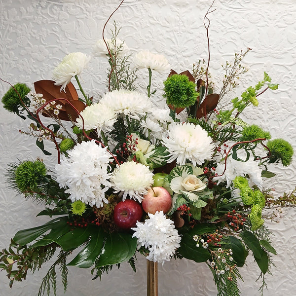 White and Green Sympathy Arrangement