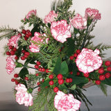 Candy Cane Carnation Bouquet