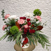 Hand Painted Cardinal Pot Festive Arrangement