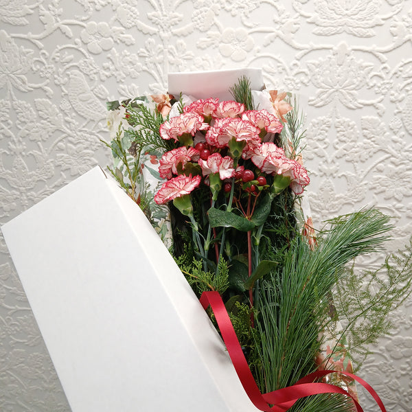 Candy Cane Carnation Gift Box