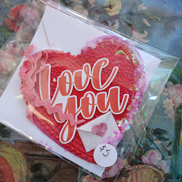 Florist's Best Handmade Heart Shape Valentine's Card