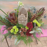 One of a kind Gingerbread House Candle Arrangement