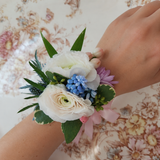Wrist Corsage and Floral Pocket Square for Prom