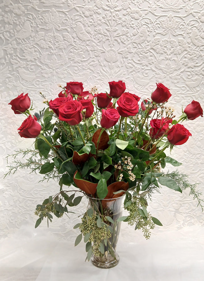 Valentine's Day Pink Floyd Rose Vase Arrangement