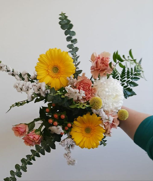 Small Mother's Day Yellow and Orange Hand Tied Bouquet