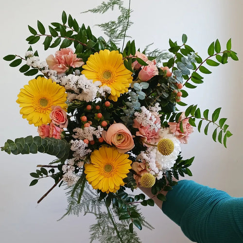 Warm Colour Palette Handtied Bouquet