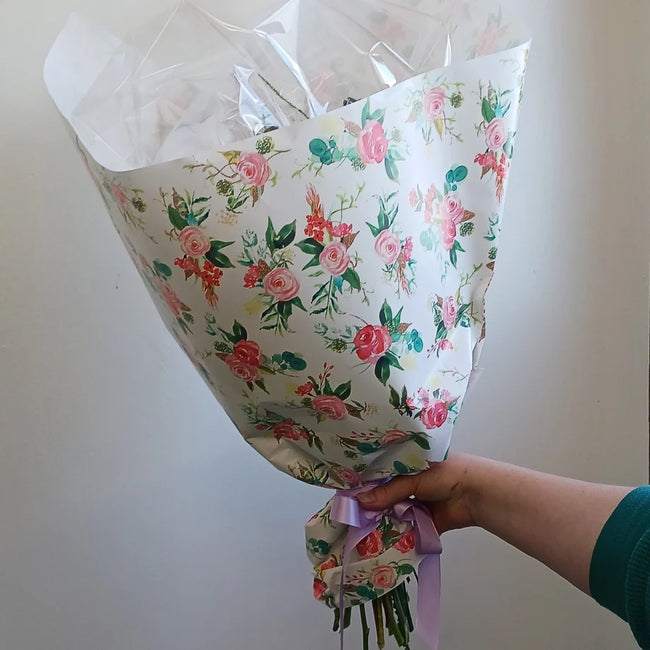 Large Feminine Valentine's Day Hand Tied Bouquet
